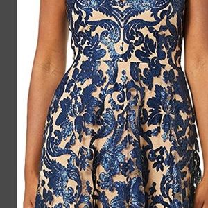 Dress The Population Navy Lace Dress